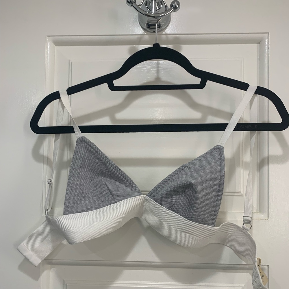 Alexander Wang gray/white bathing suit top (size: xs)